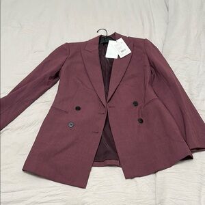 Theory Purple Double-Breasted Blazer